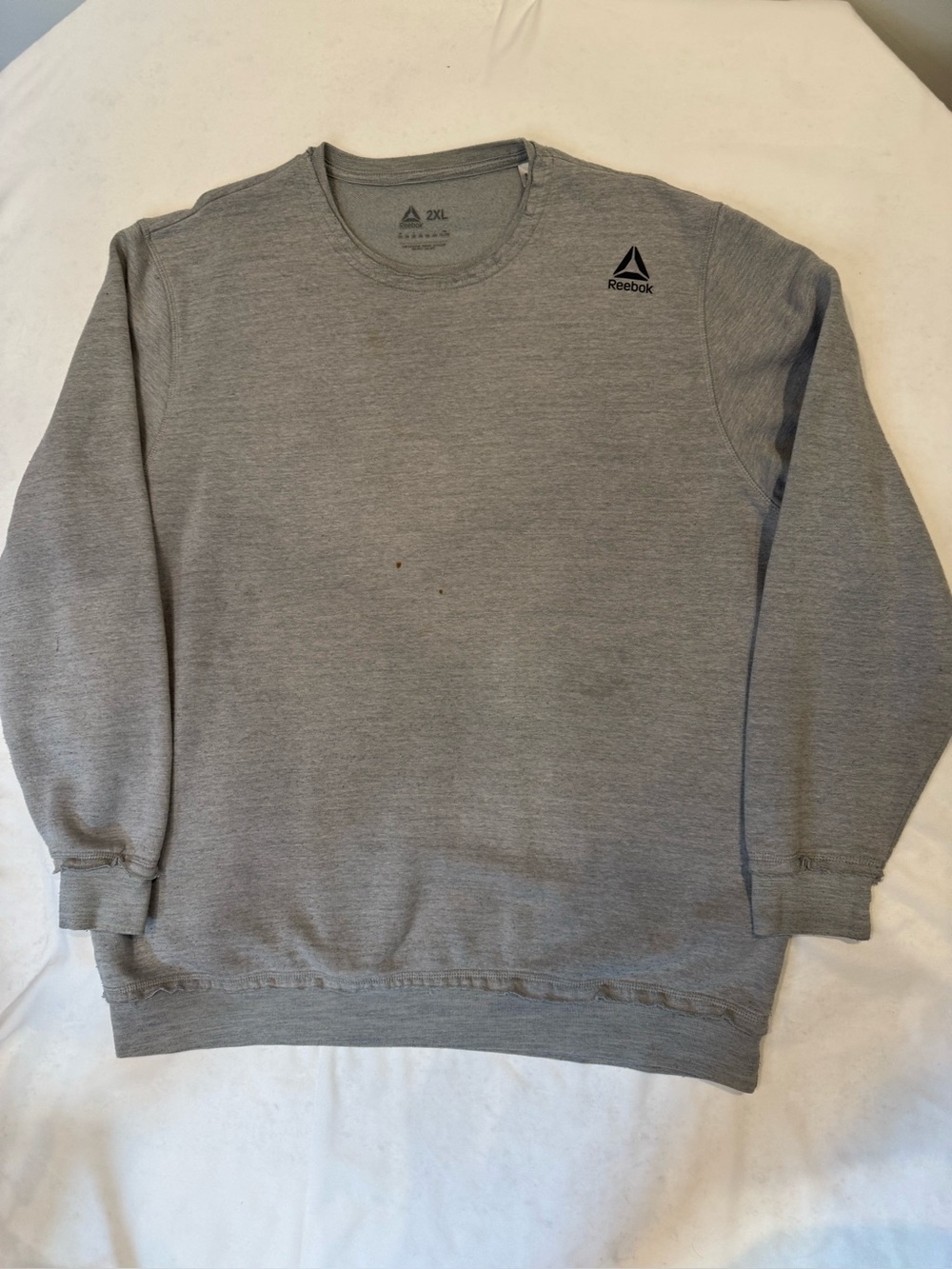 Reebok Men’s 2XL Gray Crewneck Sweatshirt Athletic Logo Pullover